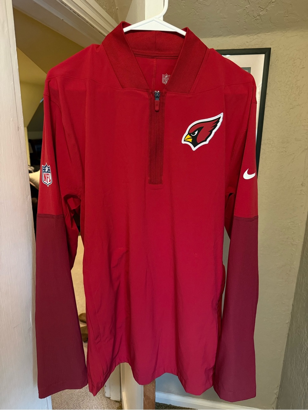 Nike Red Arizona Cardinals Quarter-Zip Pullover Windbreaker